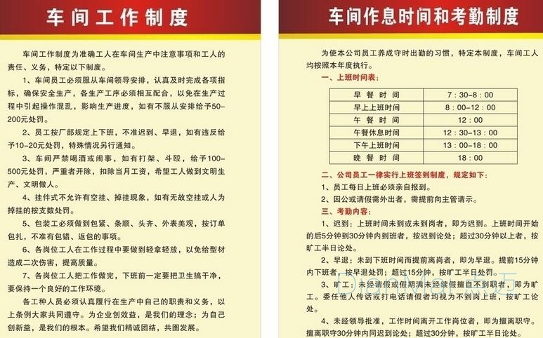 車(chē)間管理制度